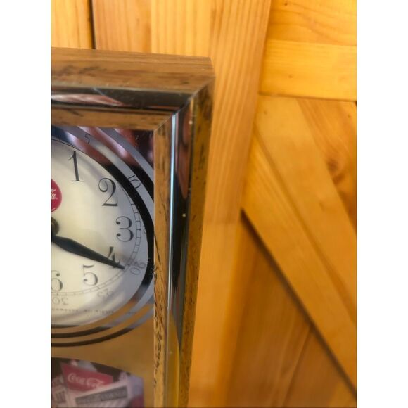 Coca Cola Coke Wall Clock Wooden Case Battery Operated Art Deco  Works (5623) - Picture 4 of 10